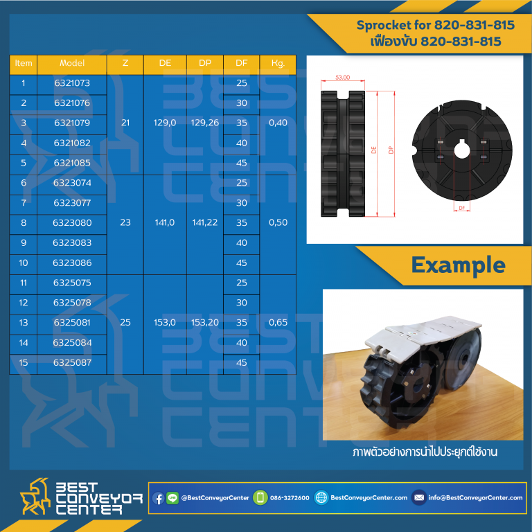 เฟืองขับ 820-831 SPROCKET 21Z : 6321077
