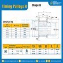 มู่เล่ย์ไทม์มิ่ง Pulley Timing H (มีดุม) หน้ากว้าง 19.1 mm. 14 ฟัน : Pulley Timing H-19.1-14TB