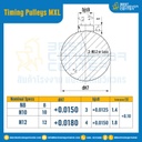 มู่เล่ย์ไทม์มิ่ง Pulley Timing MXL (มีดุม) หน้ากว้าง 4.8 mm. 20 ฟัน : Pulley Timing MXL-4.8-20TB