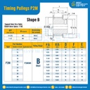 มู่เล่ย์ไทม์มิ่ง Pulley Timing P2M หน้ากว้าง 6 mm. 14 ฟัน (มีดุม) : Pulley Timing P2M-6-14TB