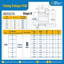 มู่เล่ย์ไทม์มิ่ง Pulley Timing P5M หน้ากว้าง 10 mm. 12 ฟัน (มีดุม) : Pulley Timing P5M-10-12TB