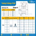 มู่เล่ย์ไทม์มิ่ง Pulley Timing P5M หน้ากว้าง 10 mm. 12 ฟัน : Pulley Timing P5M-10-12TA