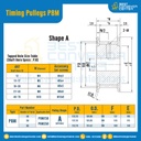 มู่เล่ย์ไทม์มิ่ง Pulley Timing P8M หน้ากว้าง 15 mm. 20 ฟัน : Pulley Timing P8M-15-20TA