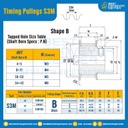 มู่เล่ย์ไทม์มิ่ง Pulley Timing S3M หน้ากว้าง 10 mm. 24 ฟัน (มีดุม) : Pulley Timing S3M-10-24TB