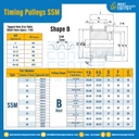 มู่เล่ย์ไทม์มิ่ง Pulley Timing S5M หน้ากว้าง 10 mm. 14 ฟัน (มีดุม) : Pulley Timing S5M-10-14TB