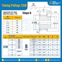 มู่เล่ย์ไทม์มิ่ง Pulley Timing S5M หน้ากว้าง 10 mm. 14 ฟัน (มีดุม) : Pulley Timing S5M-10-14TB