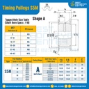 มู่เล่ย์ไทม์มิ่ง Pulley Timing S5M หน้ากว้าง 10 mm. 14 ฟัน : Pulley Timing S5M-10-14TA