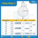 มู่เล่ย์ไทม์มิ่ง Pulley Timing XL (มีดุม) หน้ากว้าง 12.7 mm. 15 ฟัน : Pulley Timing XL-12.7-15TB