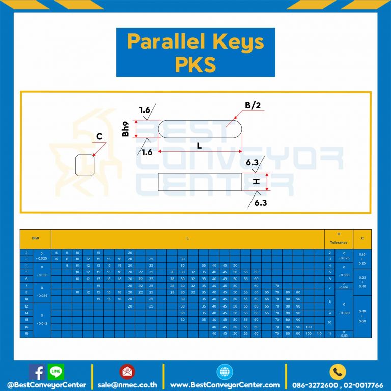 Parallel Key PKS 4×12-SS Parallel Key แบบกลม ที่ปลายทั้งสองด้าน ขนาด 4×12 mm. สแตนเลส