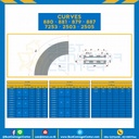 CURVES K=114,3, P=125 mm., R1 550, A65, VIAS 1, AG 130, Kg 5.9 FOR Chain 7253 : C25501-7270