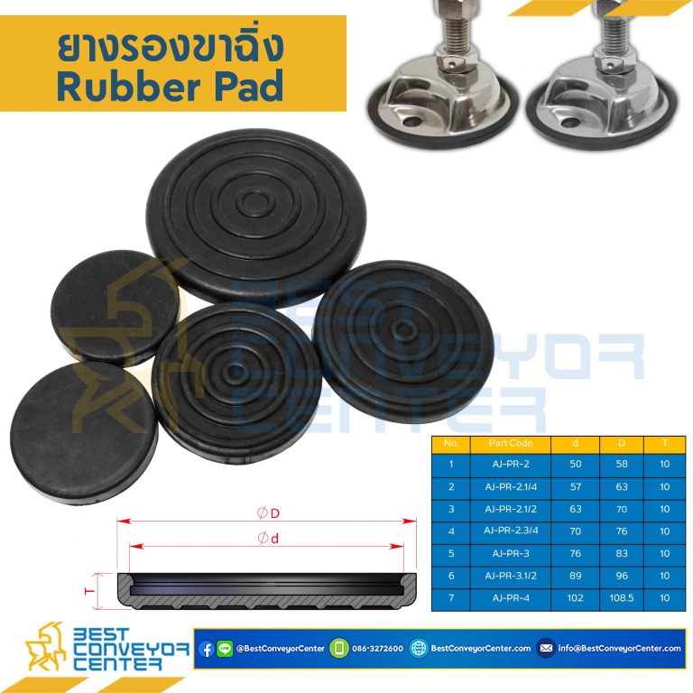 AJ-PR-1.1/2 : ยางรองขาฉิ่งปรับระดับ รุ่นฝาฉิ่งขนาด 1-1/2 นิ้ว