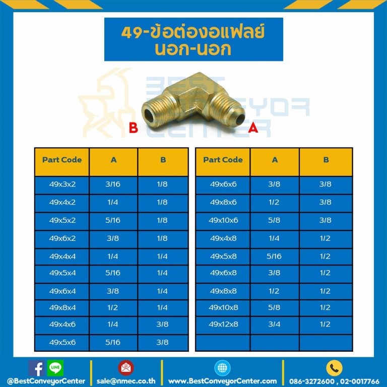 ข้อต่องอแฟลย์ นอก-นอก 49x10x8