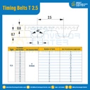 ไทม์มิ่ง เบลล์ Timing Belt T 2.5 หน้ากว้าง 0.6 mm. 106 ฟัน ยาว 265 mm. : Timing Belt T 2.5-0.6-106T-269