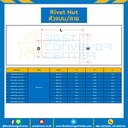 RVN-M10-L19-SS รีเวทนัทสแตนเลส หัวแบนคอลาย ขนาด M10x1.5 ยาว 19 mm.