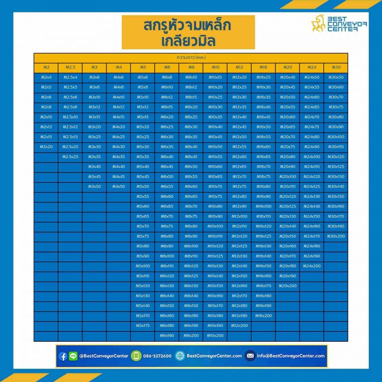 สกรูหัวจม M10x100 mm.เกลียวตลอดชุปขาว : HS-M10L100S
