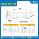 ไทม์มิ่ง เบลล์ Timing Belt P3M หน้ากว้าง 10 mm. 100 ฟัน ยาว 300 mm. : Timing Belt P3M-10-100T-365