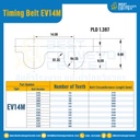 ไทม์มิ่ง เบลล์ Timing Belt EV14M 100 ฟัน ยาว 1400 mm. : Timing Belt EV14M-100T-1427
