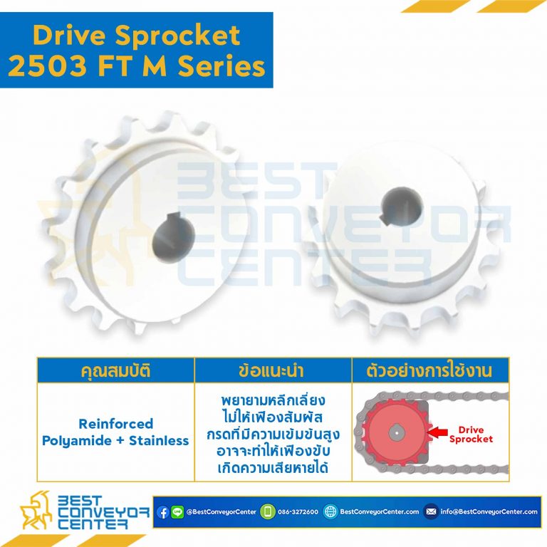  2500Z1835027-2503FT M : SPROCKET 18Z, BORE 35 MM., DIA 144.8 MM. FOR CHAIN 2503FT M 