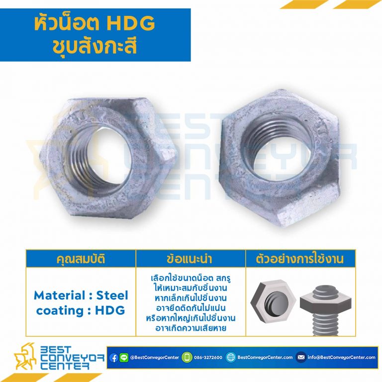 หัวน็อตชุบสังกะสี ขนาด M10 : HDG-M10