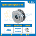 มู่เล่ย์ไทม์มิ่งแรงบิดสูง Pulley Timing High Torque S5M หน้ากว้าง 10 mm. 18ฟัน : HT-S5M-10-18TAAL