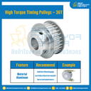 มู่เล่ย์ไทม์มิ่งแรงบิดสูง Pulley Timing High Torque 3GT หน้ากว้าง 6 mm. 28 ฟัน : HT-3GT-6-28TBAL