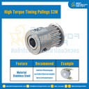 มู่เล่ย์ไทม์มิ่งแรงบิดสูง Pulley Timing High Torque S2M หน้ากว้าง 4 mm. 20 ฟัน : HT-S2M-4-20TKSS