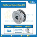 มู่เล่ย์ไทม์มิ่งแรงบิดสูง Pulley Timing High Torque 8YU หน้ากว้าง 20 mm. 25 ฟัน : HT-8YU-20-25TAAL