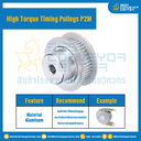 มู่เล่ย์ไทม์มิ่งแรงบิดสูง Pulley Timing High Torque P2M หน้ากว้าง 6 mm. 48 ฟัน : HT-P2M-6-48TBAL