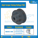 มู่เล่ย์ไทม์มิ่งแรงบิดสูง Pulley Timing High Torque P3M หน้ากว้าง 10 mm. 25 ฟัน : HT-P3M-10-25TBS