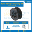 มู่เล่ย์ไทม์มิ่งแรงบิดสูงแบบไม่มีลิ่ม Pulleys Timing Keyless High Torque S5M หน้ากว้าง 10 mm. 26 ฟัน : KHTM-S5M-10-26TES