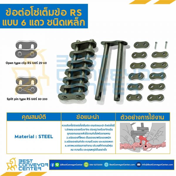 ข้อต่อเต็มข้อ 6 แถว No.60 : CL60R6P1 (สำเนา)