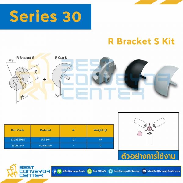 S30RBS9SS R BRACKET S KIT : Series 30 SUS304 M9