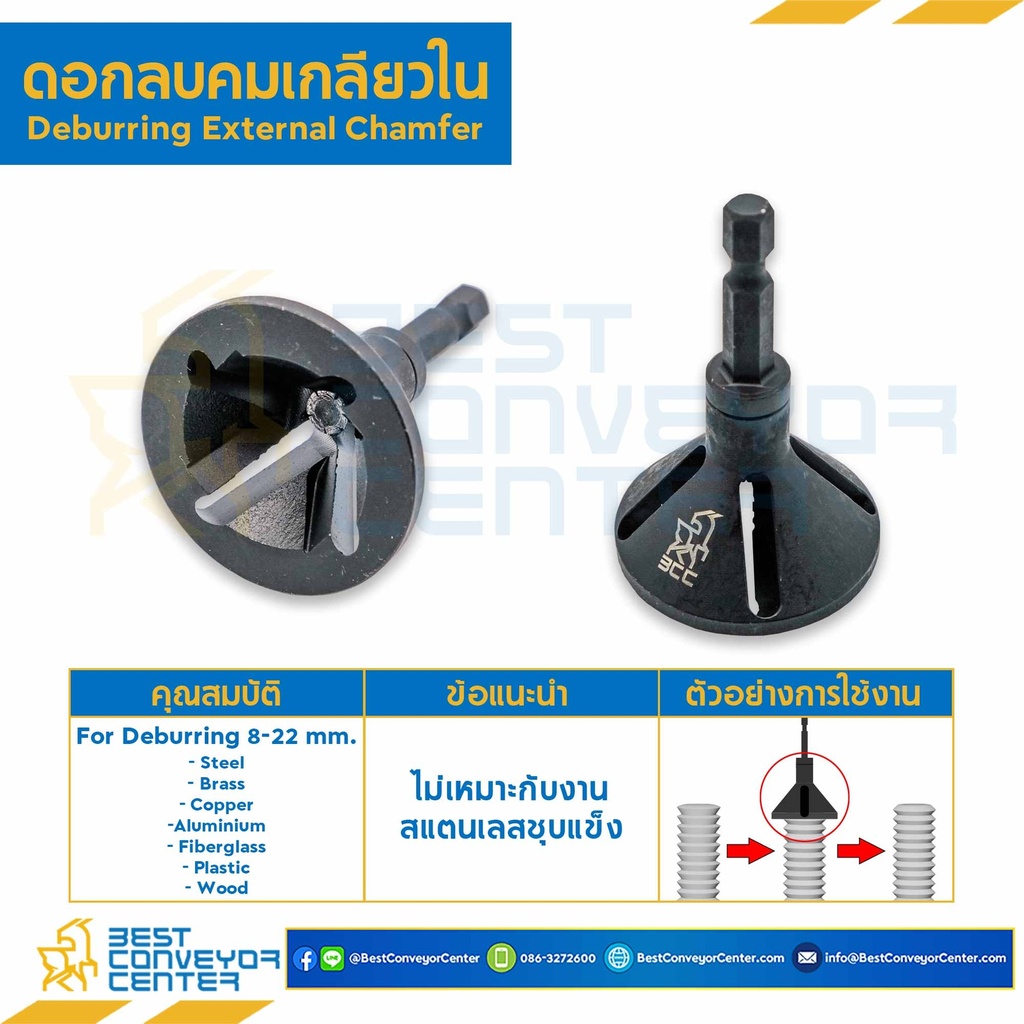 ดอกลบคม เกลียวใน ; ดอกลบคม เกลียวใน-ลบคมขอบเพลา 5-25 มิล รุ่น KE-HRD1525 ยี่ห้อ KINGEALGE