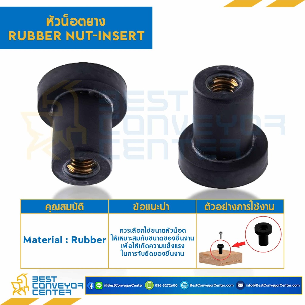 JF-410-4-0.7 ; หัวน็อตยาง ขนาด M4x0.7 ความยาว 12.60 mm.