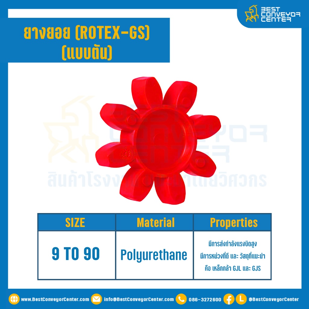 GS-14R-RED : ยางยอยสีแดง Rotex Coupling GS14, ยาง 4 แฉก