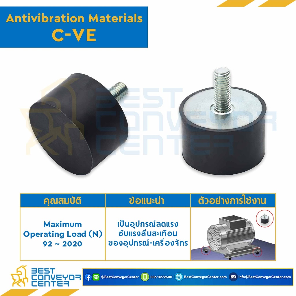 C-VE4040-M10x40 : ยางกันสั่นสะเทือน ชนิดเกลียวนอกหนึ่งด้าน C-VE : C-VE4040-M10x40
