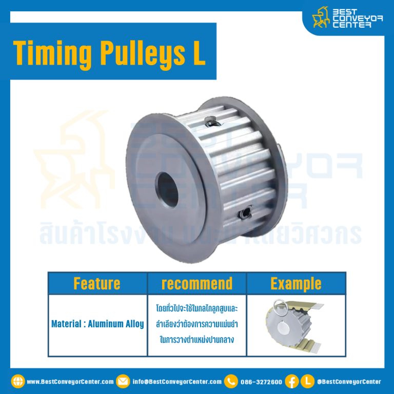 มู่เล่ย์ไทม์มิ่ง Pulley Timing L หน้ากว้าง 12.7 mm. 14 ฟัน : Pulley Timing L-12.7-14TA