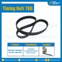 ไทม์มิ่ง เบลล์ Timing Belt T80 109 ฟัน ยาว 221.49 mm. : Timing Belt T80-109T-221.49