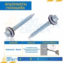สกรูปลายสว่านเจาะคอนกรีต ชุบขาว ขนาด #13×55 mm. : HSCD#13L50S