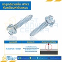 สกรูเกลียวปล่อยหัวเหลี่ยมผ่าติดแหวน ขนาด #10×1/2 mm. : HSTSxR#10L1/2