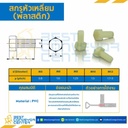 สกรูหัวเหลี่ยม M12x40 mm. เกลียวตลอด พลาสติก : M12L40P