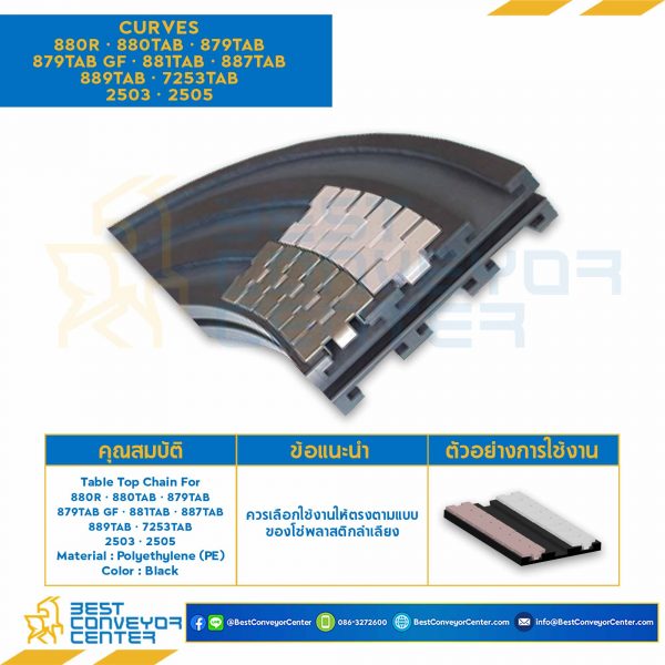 CURVES K=82.5, P=84 mm., R1 500, A50, VIAS 3, AG 268, Kg 6.7 FOR Chain 889TAB : 4703006-889TAB