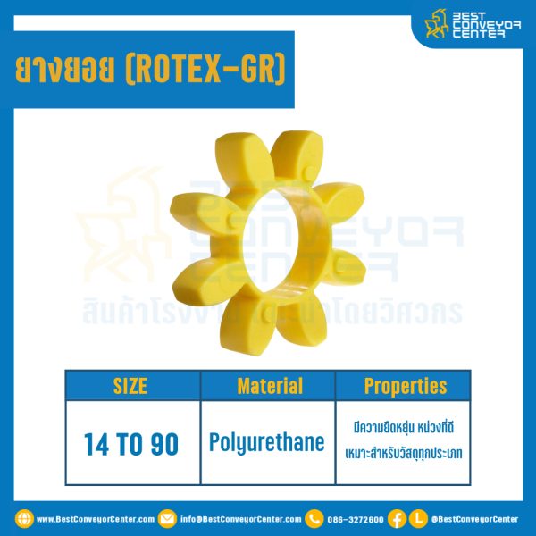 ยางยอยสีเหลือง Rotex Coupling GR19 : GR-19R-YL