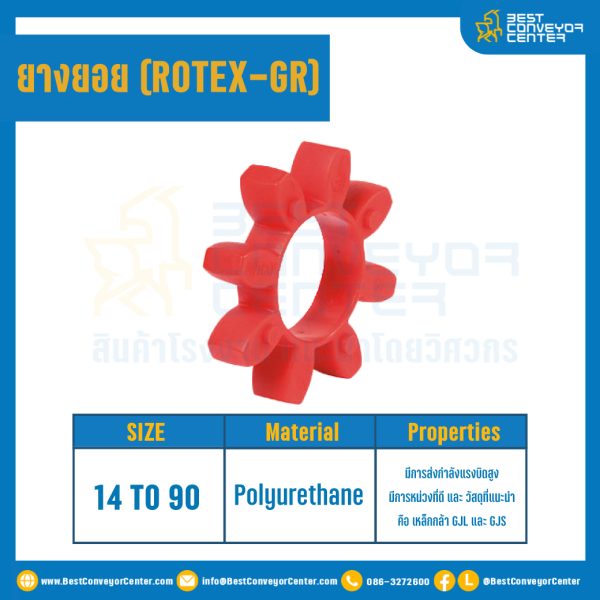 ยางยอยสีแดง Rotex Coupling GR65 : GR-65R-RED
