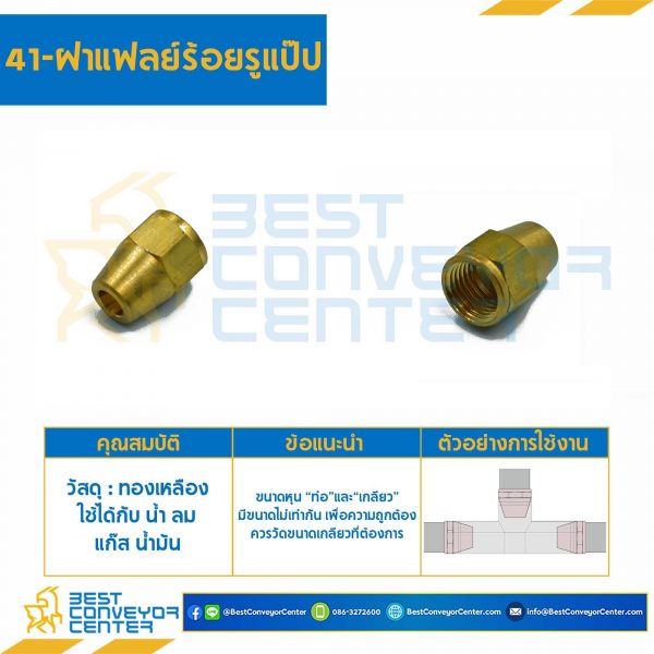ฝาแฟลย์ร้อยรูแป๊ป 41×10