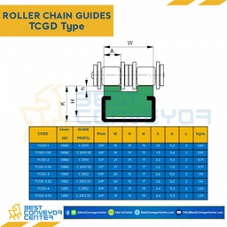 Roller Chain Guide W26H15 : TCGD-3-10B2