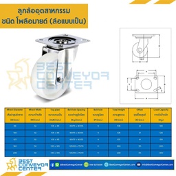 ลูกล้อ POLYAMIDE แบบแป้นหมุน ขนาด 200 mm. : NYP-S-200