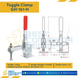 Toggle Clamp แบบกดแนวตั้ง Steel Zinc : GH-101-H