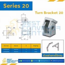 S20TB-20-4S TURN BRACKET 20 : Series 20 Steel Zinc M4