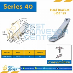 S40HBL-DE135-4S HARD BRACKET L∙DE 135 : Series 40 Steel Zinc M4